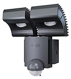 Osram LED Spot, Noxlite, Außenlampe, Außenstrahler 60° schwenkbar und 70 ° kippbar, Bewegungsmelder, Dämmerungssensor, anthrazit, Kaltweiß- 6000K, duo