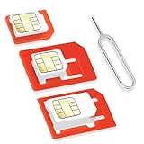Wicked Chili 4 in 1 SIM Karten Adapter Set (Nano, Micro, Standard, Eject Pin) für Handy, Smartphone und Tablet (passgenau, Click-Sicherung)
