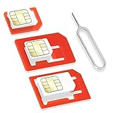 Wicked Chili 4 in 1 SIM Karten Adapter Set (Nano, Micro, Standard, Eject Pin) für Handy, Smartphone und Tablet (passgenau, Click-Sicherung)